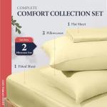 Ashton Sheets 100% Egyptian Cotton Sheets King Size - 1200 Thread Count King Size Sheets Set Egyptian Cotton, 4 PC Luxury Bedsheet (Beige), Soft, Cooling, 17" Deep Pocket Sateen Weave Bedsheet Set