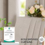 Deconovo 100% Blackout Curtains for Living Room, Double-Side Room Darkening Curtains for Bedroom, Faux Linen Drapes (Linen, W52 x L84, 2 Panels)