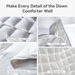 L LOVSOUL Goose Feather Down Fiber Comforter King Size, 100% Organic Cotton Fabric Duvet Insert, 1200TC, 750+FP, Hotel Collection, All Season White Bedding with 8 Tabs