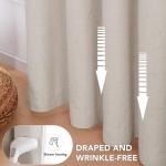 Deconovo 100% Blackout Curtains for Living Room, Double-Side Room Darkening Curtains for Bedroom, Faux Linen Drapes (Linen, W52 x L84, 2 Panels)