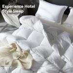 L LOVSOUL Goose Feather Down Fiber Comforter King Size, 100% Organic Cotton Fabric Duvet Insert, 1200TC, 750+FP, Hotel Collection, All Season White Bedding with 8 Tabs
