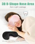 BeeVines 2 Pack 3D Contoured Sleep Mask Sleeping Eye Masks for Lash Extensions, Night Molded Mask with Adjustable Strap, 100% Block Light Eye Shade Cover for Traveling Yoga Nap