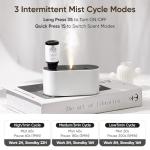 Lecdura Waterless Diffuser for Essential Oil, Battery Operated Scent Air Aromatherapy Diffuser, Mini Aroma Diffusers with 3 Intermittent Mist Modes, Cycle Start for 400-700 sq.ft Home Office Bedroom.