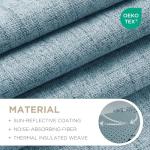 Joydeco Blackout Curtains for Bedroom - 96 Inch Long 100% Light Blocking 2 Panels Sky Blue Drapes, Thermal Insulated Room Darkening Curtains, Linen Textured for Living Room, Rod Pocket & Back Tabs