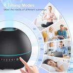 THIMONES 2 Pack Essential Oil Diffuser for Home - 200ml Ultrasonic Aromatherapy Diffuser with 4 Timers & 7 Colors Night Lights, 20dB Quiet Working for 10 Hours (Black+Black)