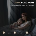 Joydeco Blackout Curtains for Bedroom - 96 Inch Long 100% Light Blocking 2 Panels Sky Blue Drapes, Thermal Insulated Room Darkening Curtains, Linen Textured for Living Room, Rod Pocket & Back Tabs