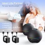 THIMONES 2 Pack Essential Oil Diffuser for Home - 200ml Ultrasonic Aromatherapy Diffuser with 4 Timers & 7 Colors Night Lights, 20dB Quiet Working for 10 Hours (Black+Black)