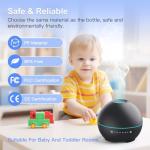 THIMONES 2 Pack Essential Oil Diffuser for Home - 200ml Ultrasonic Aromatherapy Diffuser with 4 Timers & 7 Colors Night Lights, 20dB Quiet Working for 10 Hours (Black+Black)