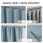 Joydeco Blackout Curtains for Bedroom - 96 Inch Long 100% Light Blocking 2 Panels Sky Blue Drapes, Thermal Insulated Room Darkening Curtains, Linen Textured for Living Room, Rod Pocket & Back Tabs