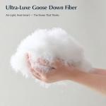 Pacific Coast Goose Feather Down Fiber Comforters King Size, Extra Fluffy White Duvet Insert, Ultra-Soft, Breathable, All Season Hotel Luxury Bedding Comforters, 8 Corner & Center Loops (106"x90")