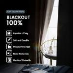 SimpleHome 100% Blackout Curtains for Bedroom,Thermal Insulated Cream Grommet Window Drapes Room Darkening Curtains for Living Room with Black Back,52 x 72 Inch,2 Panels