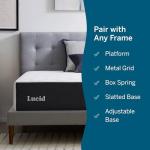 Lucid 14 Inch Memory Foam Mattress - Medium Plush Feel - Infused with Refreshing Bamboo Charcoal and Cooling Gel - Bed in a Box - Temperature Regulating - Pressure Relief - Breathable - King Size