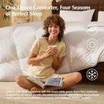 Pacific Coast Goose Feather Down Fiber Comforters King Size, Extra Fluffy White Duvet Insert, Ultra-Soft, Breathable, All Season Hotel Luxury Bedding Comforters, 8 Corner & Center Loops (106"x90")