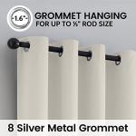 SimpleHome 100% Blackout Curtains for Bedroom,Thermal Insulated Cream Grommet Window Drapes Room Darkening Curtains for Living Room with Black Back,52 x 72 Inch,2 Panels