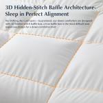 Pacific Coast Goose Feather Down Fiber Comforters King Size, Extra Fluffy White Duvet Insert, Ultra-Soft, Breathable, All Season Hotel Luxury Bedding Comforters, 8 Corner & Center Loops (106"x90")