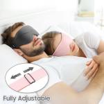 MOEASEii Sleep Mask - Total Blackout 3D Sleeping Mask, Super Lightweight & Silky Soft Eye Mask for Sleeping, Fully Adjustable Fit for Home, Office, Traveling, Meditation, Yoga, Pink