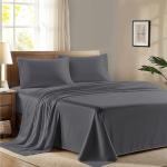 Ashton Sheets 100% Egyptian Cotton King Size Sheet Set - 600 Thread Count Egyptian Cotton Sheets Set for King Size Bed (4 Pc, Dark Grey), Soft, Cooling, Luxury Hotel 16" Deep Pocket Sateen Bedsheet