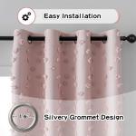 MYSKY HOME Pink Blackout Curtains for Girls Bedroom 84 Inches Long Total Light Blocking Blush Nursery Curtain 2 Panels Room Darkening Grommet Window Drapes with Pom Pom Sheer for Living Room 52W x 84L