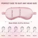 Amrules Silk Sleep Mask Set of 2, Adjustable Silk Eye Mask for Sleeping, Soft Sleeping Eye Shade Cover for Women, Good for Blocking Light, Reducing Puffiness, Enhancing Sleep Quality (Pink & Black)