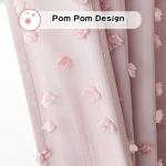 MYSKY HOME Pink Blackout Curtains for Girls Bedroom 84 Inches Long Total Light Blocking Blush Nursery Curtain 2 Panels Room Darkening Grommet Window Drapes with Pom Pom Sheer for Living Room 52W x 84L