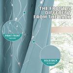 BGment Room Darkening Curtains 84 Inches Long, Grommet Thermal Insulated Blackout Curtains with Wave Line and Dots Printed for Bedroom, 2 Panels, Each 52 x 84 Inch, Aqua