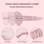 Amrules Silk Sleep Mask Set of 2, Adjustable Silk Eye Mask for Sleeping, Soft Sleeping Eye Shade Cover for Women, Good for Blocking Light, Reducing Puffiness, Enhancing Sleep Quality (Pink & Black)