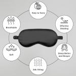 Amrules Silk Sleep Mask Set of 2, Adjustable Silk Eye Mask for Sleeping, Soft Sleeping Eye Shade Cover for Women, Good for Blocking Light, Reducing Puffiness, Enhancing Sleep Quality (Pink & Black)