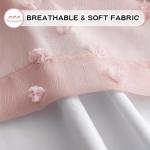 MYSKY HOME Pink Blackout Curtains for Girls Bedroom 84 Inches Long Total Light Blocking Blush Nursery Curtain 2 Panels Room Darkening Grommet Window Drapes with Pom Pom Sheer for Living Room 52W x 84L