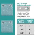 BGment Room Darkening Curtains 84 Inches Long, Grommet Thermal Insulated Blackout Curtains with Wave Line and Dots Printed for Bedroom, 2 Panels, Each 52 x 84 Inch, Aqua