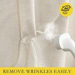 NICETOWN 100% Absolutely Blackout Linen Curtains with Thermal Insulated White Liner, 52" Wide, 2 Panels, 84 inches Long Drapes, Grommet Retro Beige Linen Curtains Vertical Drapes Privacy for Bedroom