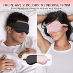 Amrules Silk Sleep Mask Set of 2, Adjustable Silk Eye Mask for Sleeping, Soft Sleeping Eye Shade Cover for Women, Good for Blocking Light, Reducing Puffiness, Enhancing Sleep Quality (Pink & Black)