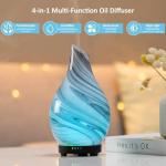 Essential Oil Diffuser 120ml Ultrasonic Aromatherapy Diffuser with Handmade Glass with Auto Shut-Off Protection 4 Timer Setting 7 Colors Changed LED Diffuser for Home Yoga Office Gifts for Women