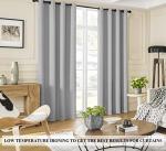 Rutterllow Total Blackout 330 GSM Curtains, Full Shade 84 Inches Long Complete Drapes for Living Room,Thermal Insulated Bedroom Window Treatment Drapes (2Panels,Light Gray,52x84inch)