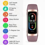 Moremore Fitness Tracker with 24/7 Heart Rate, Sleep Tracker, Blood Pressure, Stopwatch, Activity Tracker with 1.1" AMOLED Screen, Waterproof Step Tracker for Android iPhones Men Women