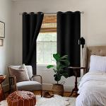 BGment Black Blackout Curtains for Bedroom - Black Out Curtains 63 Inch Long Thermal Insulated Grommet Total Room Darkening Window Drapes for Living Room, 2 Panels, 42 x 63 Inch