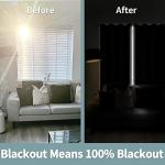 BGment Black Blackout Curtains for Bedroom - Black Out Curtains 63 Inch Long Thermal Insulated Grommet Total Room Darkening Window Drapes for Living Room, 2 Panels, 42 x 63 Inch