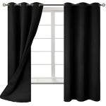 BGment Black Blackout Curtains for Bedroom - Black Out Curtains 63 Inch Long Thermal Insulated Grommet Total Room Darkening Window Drapes for Living Room, 2 Panels, 42 x 63 Inch