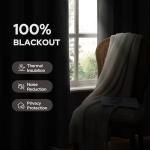 HOMEIDEAS 100% Sage Green Linen Blackout Curtains for Bedroom, 52 x 96 Inch Length 2 Panels Faux Linen Thermal Insulated Black Out Grommet Window Drapes for Living Room