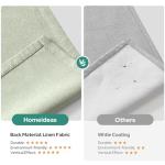 HOMEIDEAS 100% Sage Green Linen Blackout Curtains for Bedroom, 52 x 96 Inch Length 2 Panels Faux Linen Thermal Insulated Black Out Grommet Window Drapes for Living Room