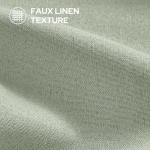 HOMEIDEAS 100% Sage Green Linen Blackout Curtains for Bedroom, 52 x 96 Inch Length 2 Panels Faux Linen Thermal Insulated Black Out Grommet Window Drapes for Living Room