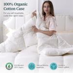 Ltinhome Feathers & Down Comforter, Organic Duvet Insert, 100% Cotton Shell, Ethically-sourced Feathers and Down Filler, All Season Warm, King Size, White