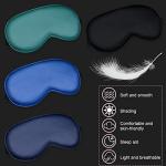 BBTO 4 Pcs Silk Sleep Eye Masks Smooth Soft Satin Eye Covers with Adjustable Strap Blindfold for Sleeping Blocking Out Lights Travel Relaxation (Royal Blue, Dark Green, Navy Blue, Black)
