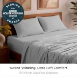 Mellanni Queen Sheets Set - 4 PC Iconic Collection Bedding - Hotel Luxury, Extra Soft, Cooling Bed Sheets - Wrinkle, Fade, Stain Resistant (Queen, Light Gray)