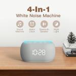 ANJANK White Noise Sound Machine Alarm Clock with Bluetooth Speaker, 21 Relaxing Sounds, 7 Night Lights,0-100% Dimmer/Sleep Timer/30-Level Volume Control,Sound Machine for Kids Adults Sleeping,Bedroom