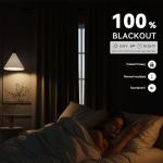 100% Blackout Olive Green Linen Curtains 84 Inch Length for Bedroom Black Out Light Blocking Green Thermal Insulated Room Darkening Soundproof Drapes for Living Room Nursery 2 Panels Set 52x84 7ft