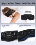 MUSICOZY Sleep Mask with Bluetooth Headphones, 3D Wireless Sleeping Eye Masks, Bluetooth Eye Masks 14-Hour Playtime, Ultra-Soft Breathable, Perfect for Side Sleepers, Women Men(Classic Black)