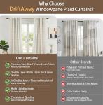 DriftAway 100% Blackout Windowpane Plaid Linen Curtains Double Layer Farmhouse Drapes 84 Inches Long for Living Room Bedroom Yarn Dyed Woven Thermal Insulated Rod Pocket Back Tab 2 Panels Taupe