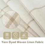 DriftAway 100% Blackout Windowpane Plaid Linen Curtains Double Layer Farmhouse Drapes 84 Inches Long for Living Room Bedroom Yarn Dyed Woven Thermal Insulated Rod Pocket Back Tab 2 Panels Taupe