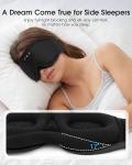 MUSICOZY Sleep Mask with Bluetooth Headphones, 3D Wireless Sleeping Eye Masks, Bluetooth Eye Masks 14-Hour Playtime, Ultra-Soft Breathable, Perfect for Side Sleepers, Women Men(Classic Black)