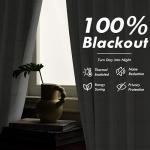 DriftAway 100% Blackout Windowpane Plaid Linen Curtains Double Layer Farmhouse Drapes 84 Inches Long for Living Room Bedroom Yarn Dyed Woven Thermal Insulated Rod Pocket Back Tab 2 Panels Taupe